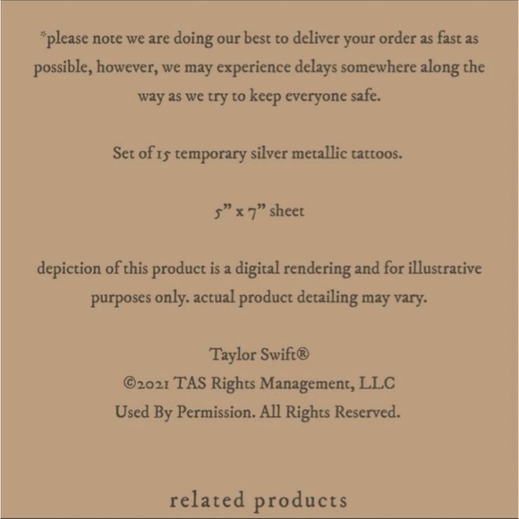 NEW Taylor Swift “Just A Summer Thing” Flash Tattoos - Picture 4 of 5